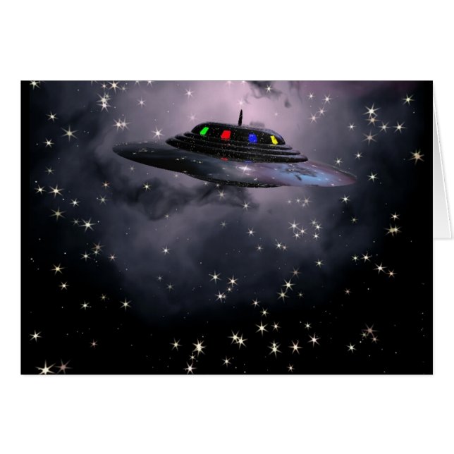Saucer against night sky (Front Horizontal)