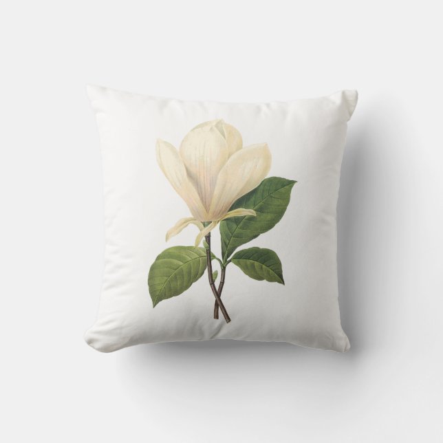 saucer magnolia(Magnolia soulangiana) by Redouté Cushion (Front)