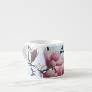 Saucer Magnolia Tulip Tree Pink White Flowers Espresso Cup