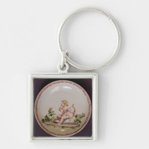Saucer, painted by Nathaniel Friedrich Hewelke Key Ring