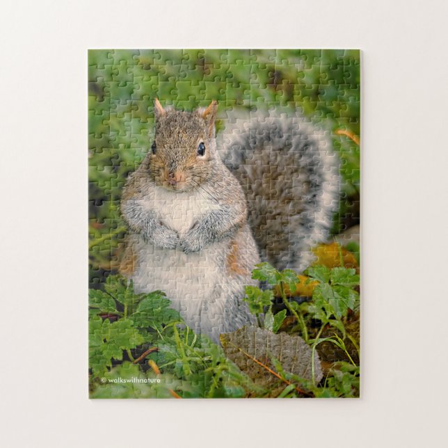 Saucy Cute Squirrel Could You Spare a Peanut? Jigsaw Puzzle (Vertical)