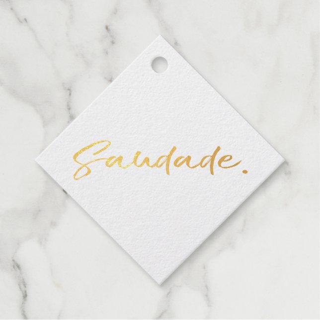 Saudade Black Gold Favour Tags (Front)