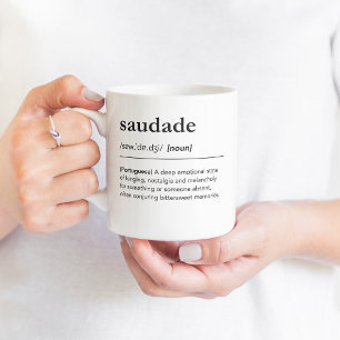 Saudade definition, portuguese word dictionary coffee mug