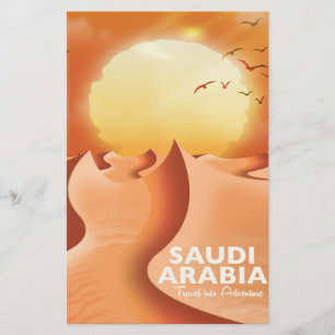 Saudi Arabia By Air travel poster Stationery