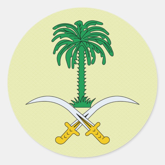 Saudi Arabia Coat of Arms detail Classic Round Sticker (Front)