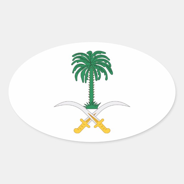 Saudi Arabia Coat of Arms Oval Sticker (Front)