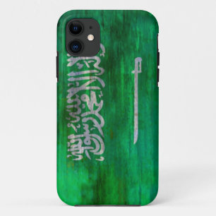 Saudi Arabia distressed Saudi Arabian flag iPhone 11 Case