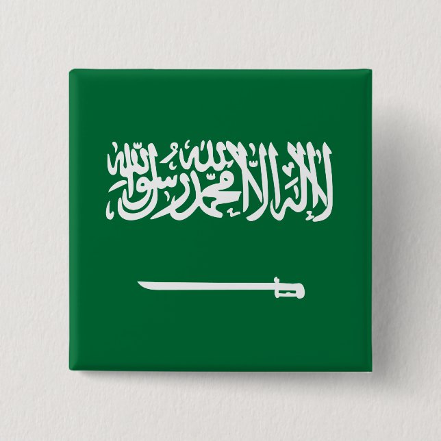 Saudi Arabia Flag 15 Cm Square Badge (Front)