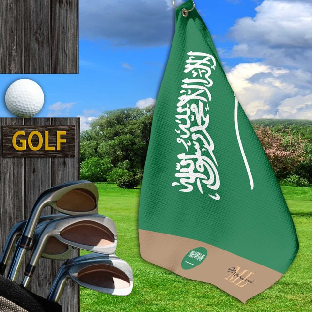 Saudi Arabia flag & Arabia monogrammed /golf towel (Creator Uploaded)