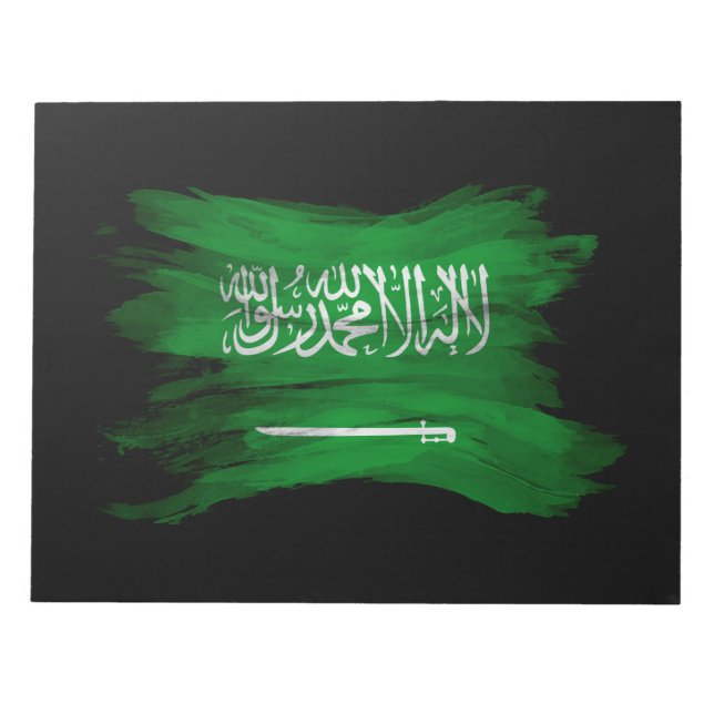 Saudi Arabia flag brush stroke, national flag Notepad (Front)