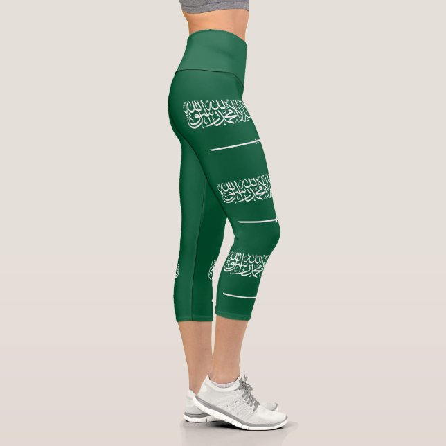 Saudi Arabia Flag Capri Leggings (Right)