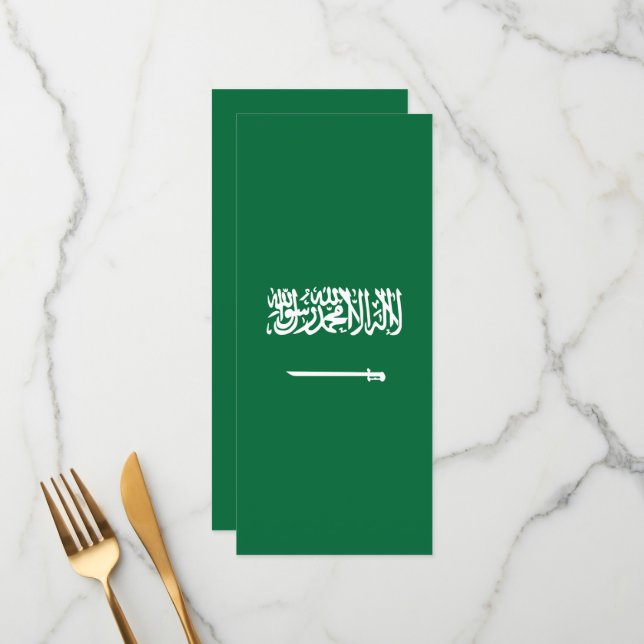 Saudi Arabia flag Menu (Front/Back In Situ)