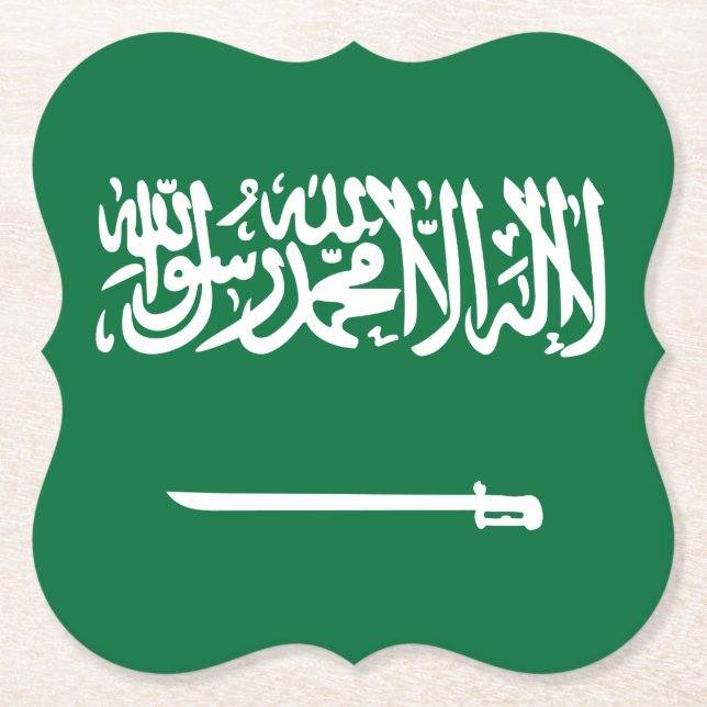 Saudi Arabia Flag Paper Coaster (Front)