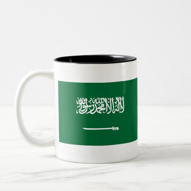 Saudi Arabia Flag Two-Tone Coffee Mug (Left)