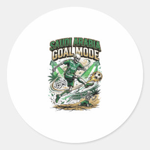 Saudi Arabia Goal Mode Skeleton Striker Nations Dy Classic Round Sticker