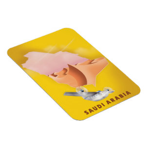 Saudi Arabia illustrated travel poster. Magnet
