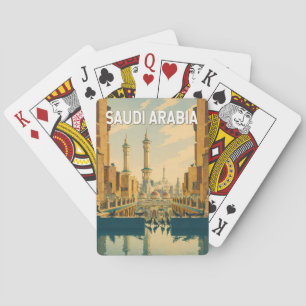 Saudi Arabia Illustration Travel Art Vintage Playing Cards