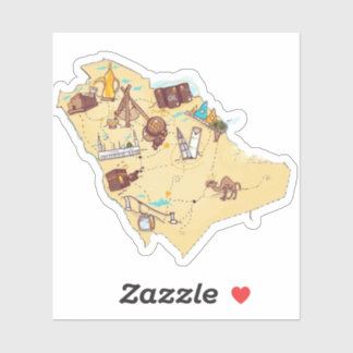 saudi arabia map sticker 