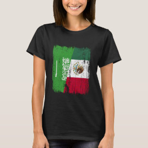 Saudi Arabia Mexico Half Flag Saudi Arabian Mexica T-Shirt