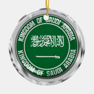 Saudi Arabia Round Emblem Ceramic Ornament
