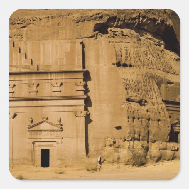 Saudi Arabia, site of Madain Saleh, ancient 3 Square Sticker (Front)