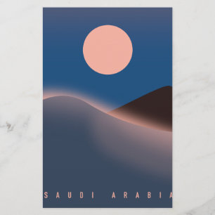 Saudi arabia travel poster. stationery