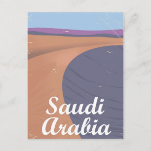 Saudi Arabia vintage travel poster Postcard