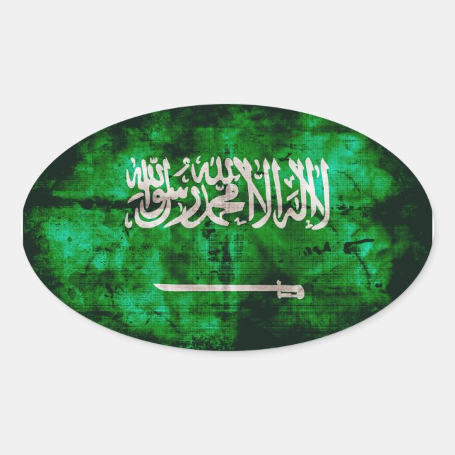 Saudi Arabian Flag Oval Sticker (Front)