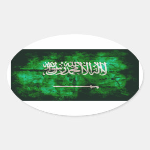 Saudi Arabian Flag Oval Sticker