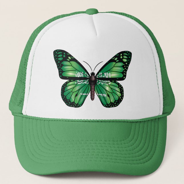 Saudi butterfly monarch flag trucker hat (Front)