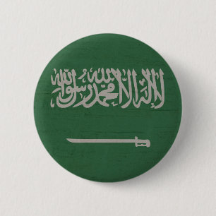 Saudi flag 6 cm round badge