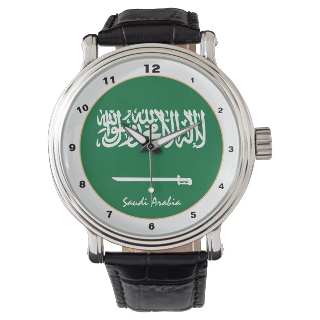 Saudi Flag & Saudi Arabia trendy fashion /design Watch (Front)