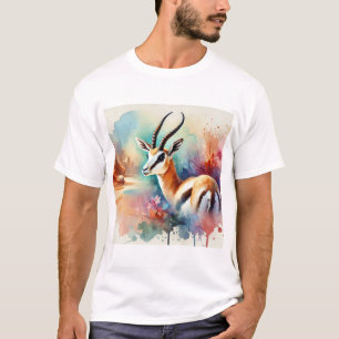 Saudi gazelle 310724AREF133 - Watercolor T-Shirt