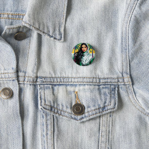 "Saudi Pop Queen – Bold Heritage Art for National 3 Cm Round Badge