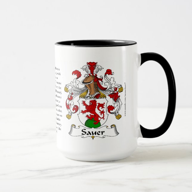 Sauer Family Coat of Arms Mug (Right)