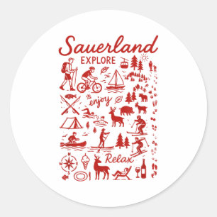 Sauerland Accessory Travel Or Hiking In The Sauerl Classic Round Sticker