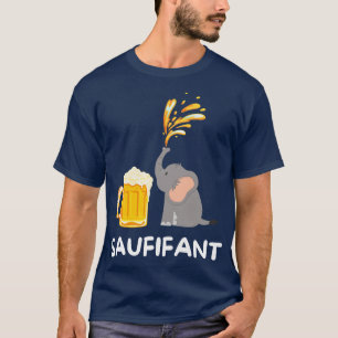 Saufifant Bier Saufen Alkohol Party Lustiges T-Shirt