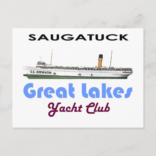 Saugatuck Douglas Michigan Yacht Club Great Lakes Postcard (Front)