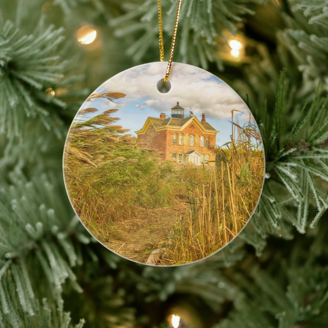 Saugerties Lighthouse Ceramic Ornament (Tree)