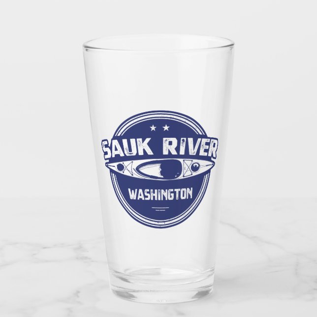 Sauk River Washington Kayaking Glass (Front)