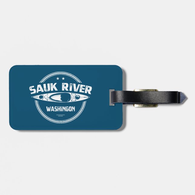 Sauk River Washington Kayaking Luggage Tag (Back Horizontal)