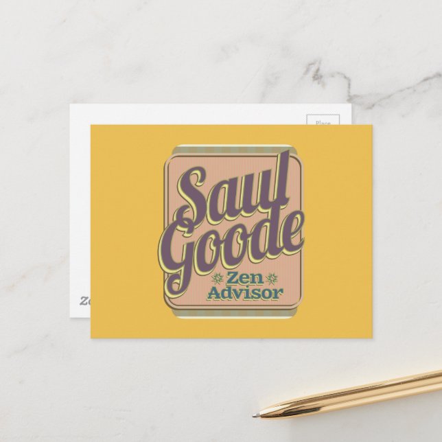 Saul Goode Zen Advisor Gold BG Postcard (Front/Back In Situ)