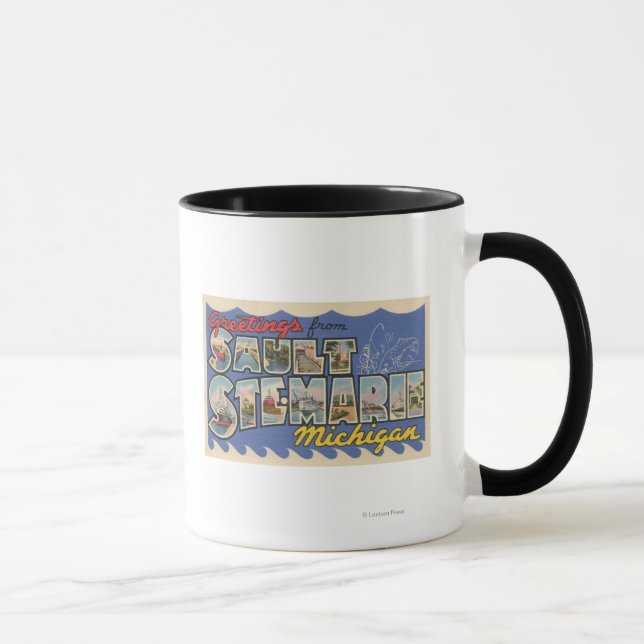 Sault Ste. Marie, Michigan - Large Letter Mug (Right)