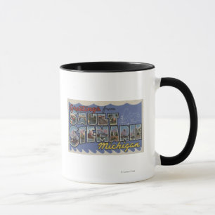 Sault Ste. Marie, Michigan - Large Letter Scenes Mug