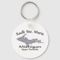 Sault Ste Marie Michigan Map Design Key