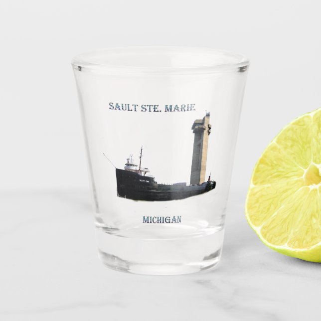 Sault Ste. Marie, Michigan shot glass (Front)