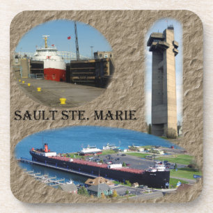 Sault Ste. Marie set of 6 plastic coasters