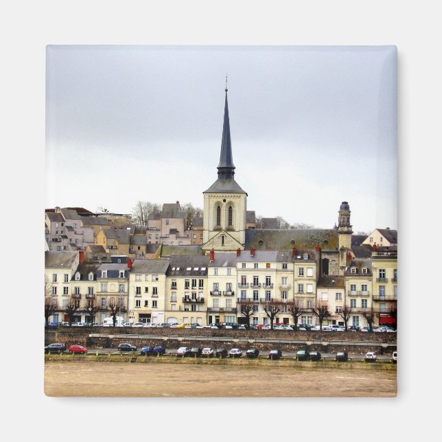 Saumur River Bank Scene Magnet (Front)