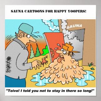 Sauna Cartoon Posters Featuring Toivo & Eino