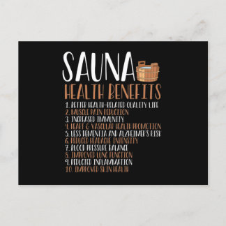 Sauna health benefits postcard